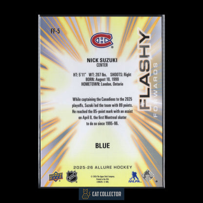 2025-26 Upper Deck Allure NICK SUZUKI #FF-5 Flashy Fowards Blue