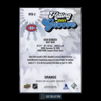 2025-26 Upper Deck Allure IVAN DEMIDOV #HTG-2 Hitting their groove Orange Rookie RC