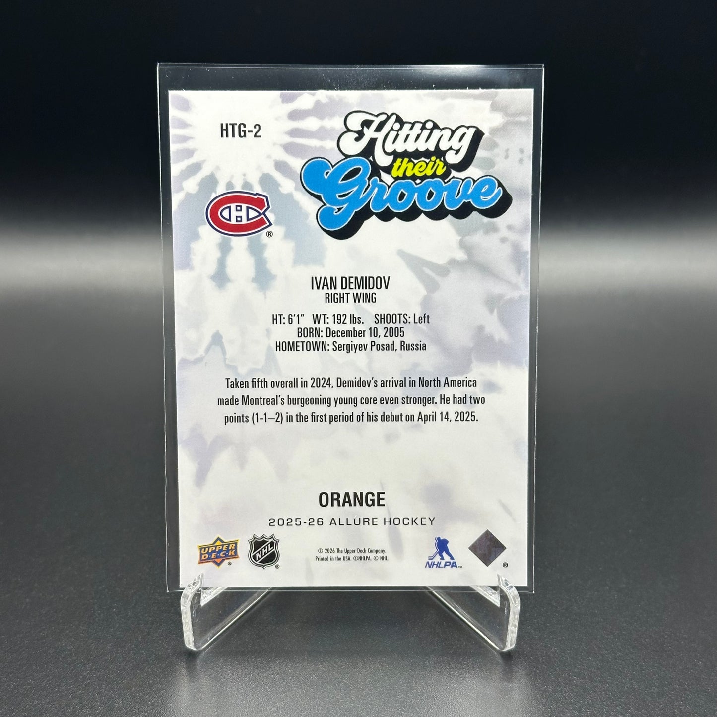 2025-26 Upper Deck Allure IVAN DEMIDOV #HTG-2 Hitting their groove Orange Rookie RC