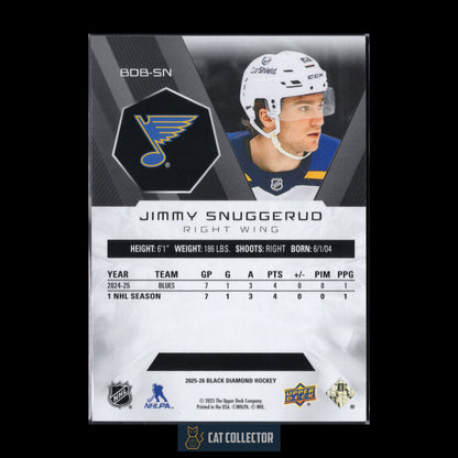 2025-26 Upper Deck Black Diamond JIMMY SNUGGERUD #BDB-SN  /349 St Louis Blues