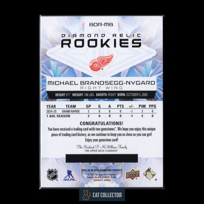 2025-26 UD Black Diamond MICHAEL BRANDSEGG-NYGARD #BDR-MB Diamond Relic Rookies RC /99
