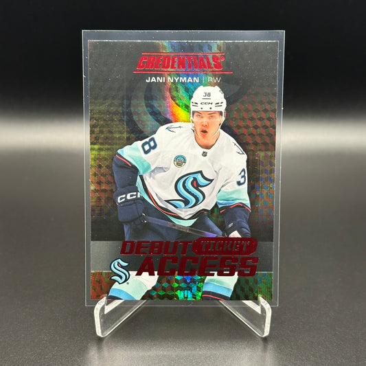 2025-26 Upper Deck Credentials JANI NYMAN #136 Debut Ticket Access Red RC /249