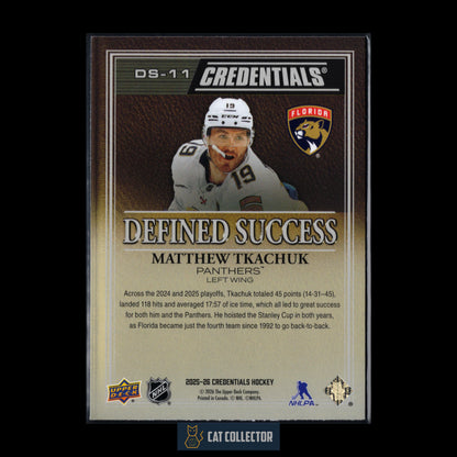 2025-26 Upper Deck Credentials BRADY TKACHUK #DS-11 Defined Success
