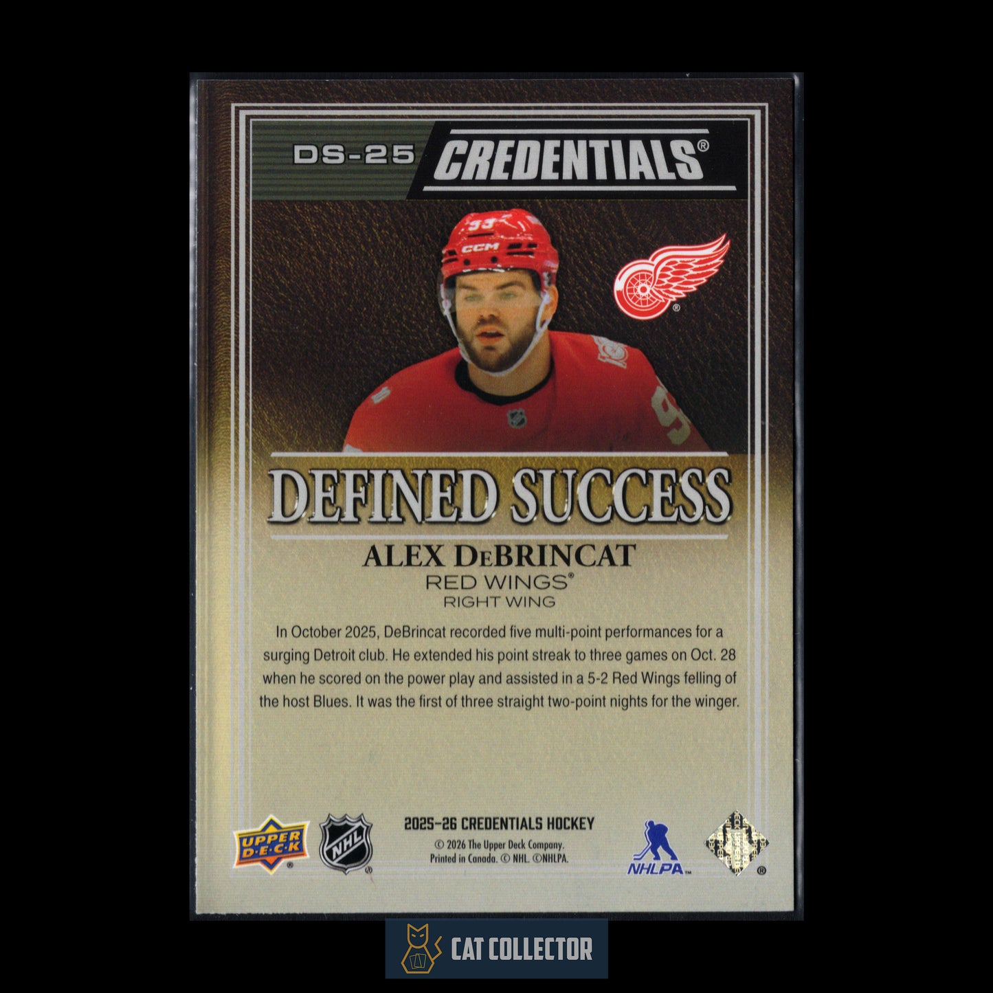 2025-26 Upper Deck Credentials ALEX DEBRINCAT #DS-25 Defined Success
