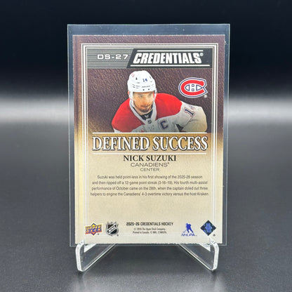 2025-26 Upper Deck Credentials NICK SUZUKI #DS-27 Defined Success