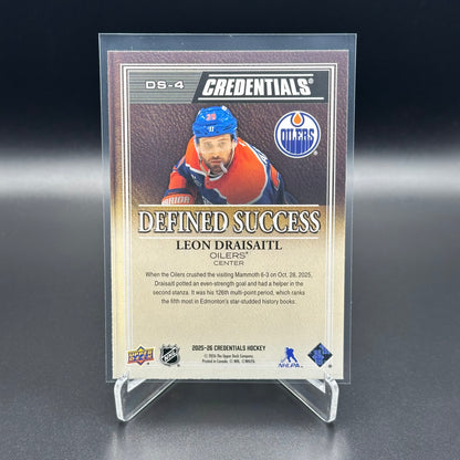 2025-26 Upper Deck Credentials LEON DRAISAITL #DS-4 Defined Success
