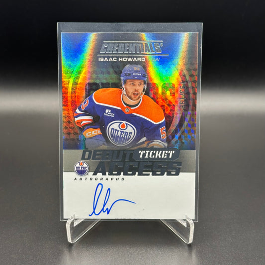 2025-26 Upper Deck Credentials ISAAC HOWARD #DTA-IH Debut Ticket Access Auto RC /199