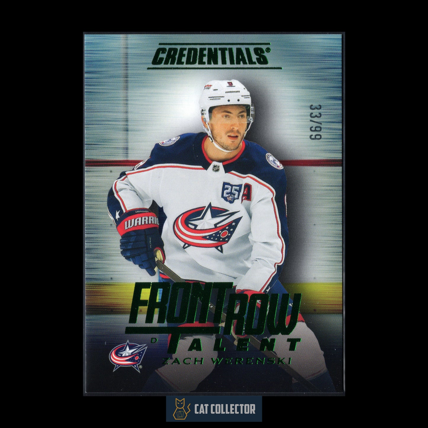 2025-26 Upper Deck Credentials ZACH WERENSKI #FRT-22 Front Row Talent Green /99