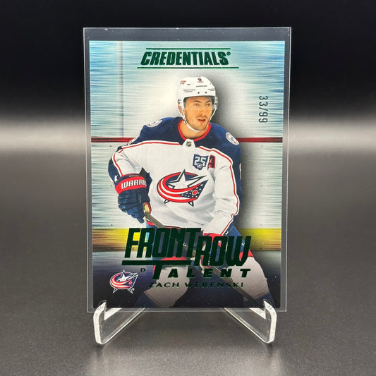 2025-26 Upper Deck Credentials ZACH WERENSKI #FRT-22 Front Row Talent Green /99