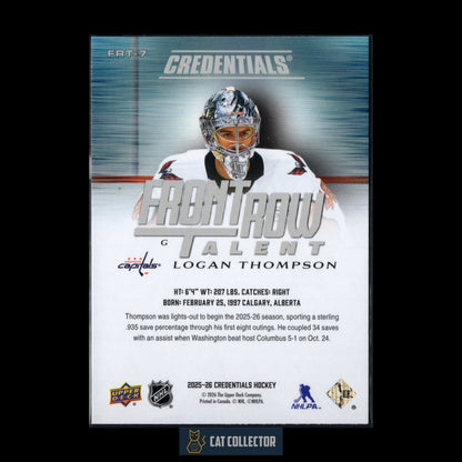 2025-26 Upper Deck Credentials LOGAN THOMPSON #FRT-7 Front Row Talent