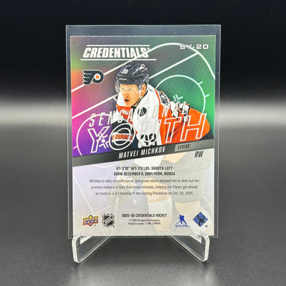2025-26 Upper Deck Credentials MATVEI MICHKOV #SY-20 Sensational Youth