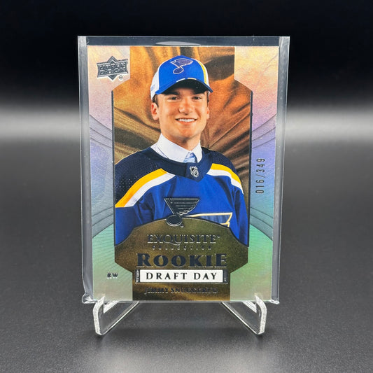 2025-26 Upper Deck Exquisite Collection JIMMY SNUGGERUD #RDD-JS Rookie Draft Day RC /349