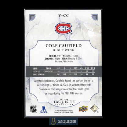 2025-26 UD Exquisite Collection COLE CAUFIELD #V-CC /399
