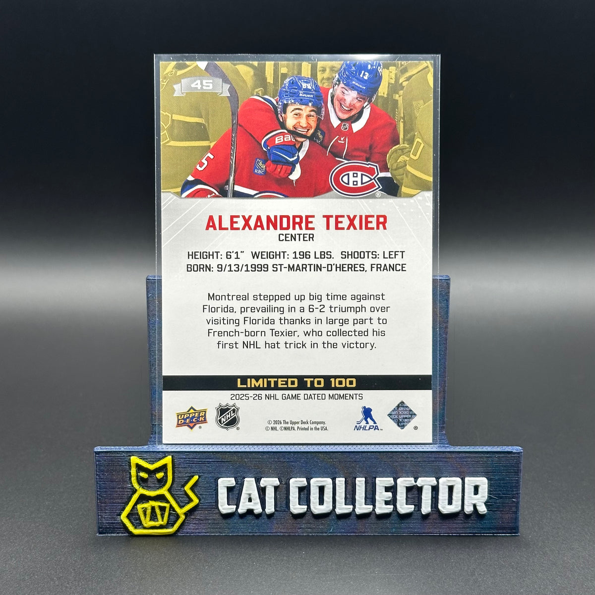 2025-26 UD Game Dated Moments ALEXANDRE TEXIER #45 Gold Limited to 100