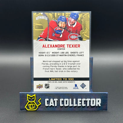 2025-26 UD Game Dated Moments ALEXANDRE TEXIER #45 Gold Limited to 100