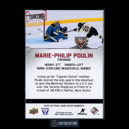2025-26 UD PWHL Game Dated Moments MARIE-PHILIP POULIN #11