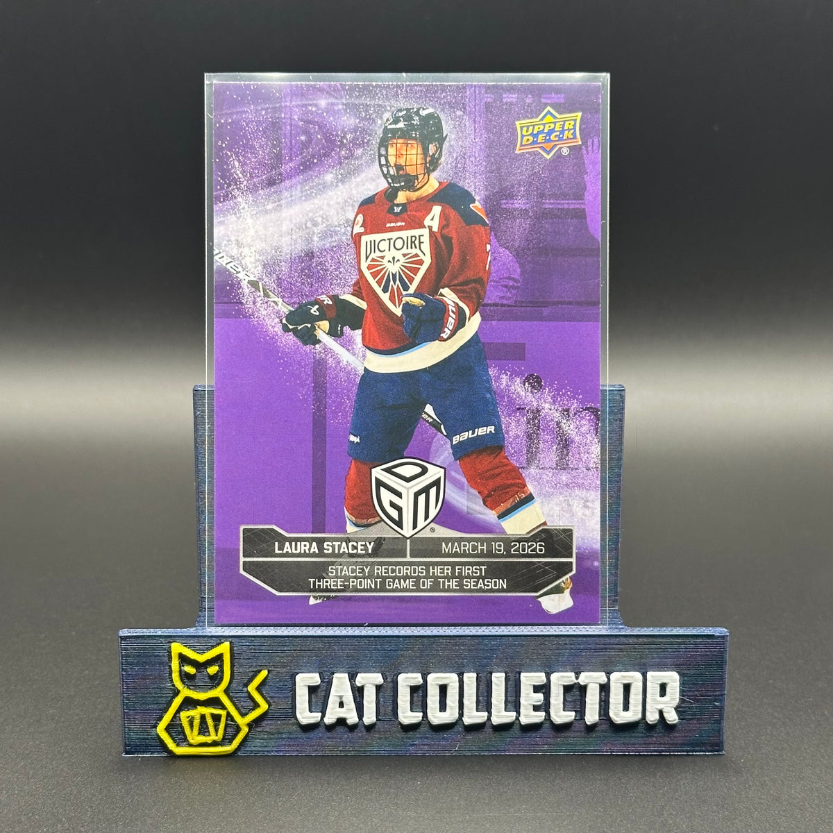 2025-26 UD Game Dated Moments PWHL LAURA STACEY #45 Purple