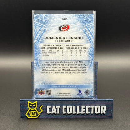 2025-26 UD Ice DEMENICK FENSORE #132 Premieres Rookies Level 3 RC /499