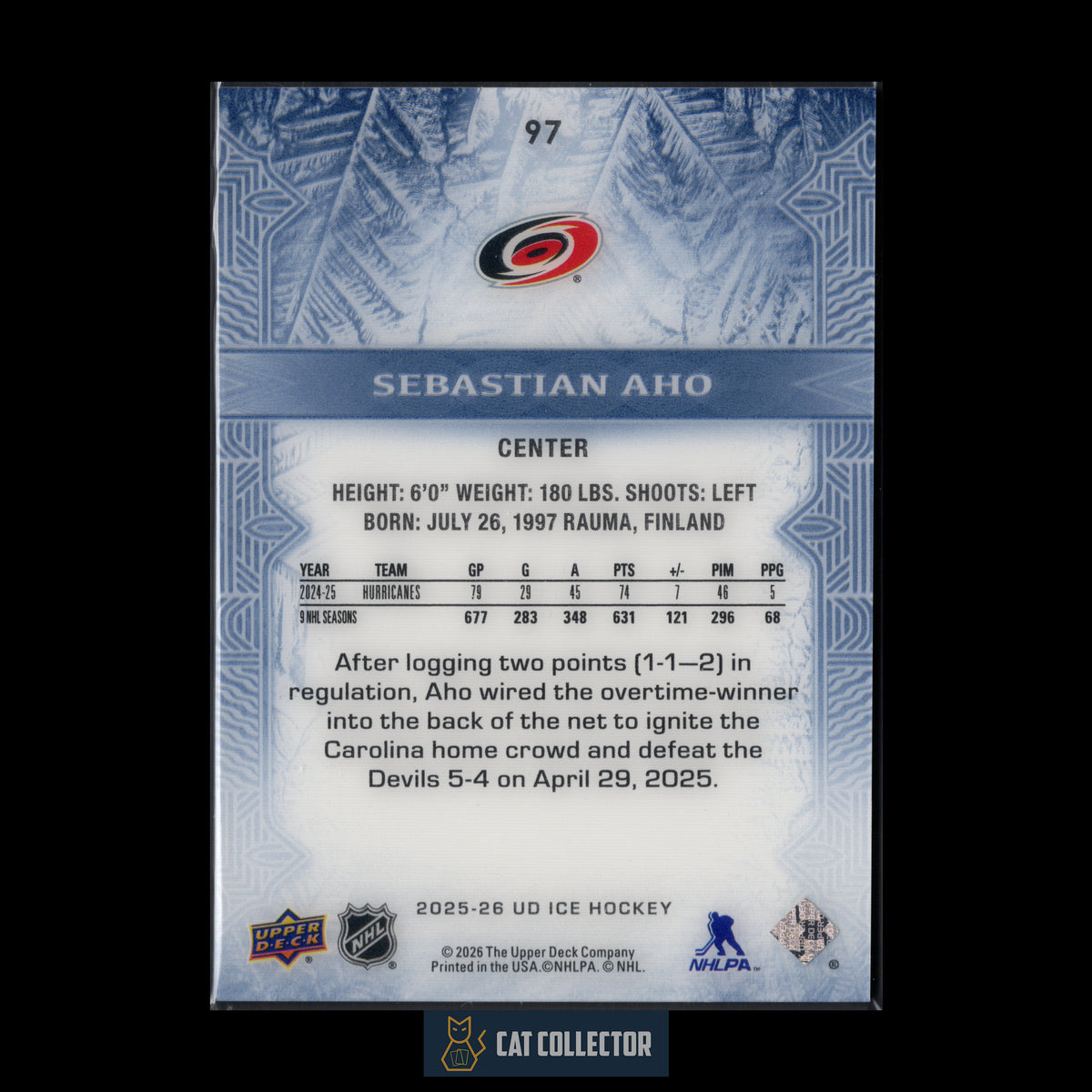 2025-26 UD Ice SEBASTIAN AHO #97