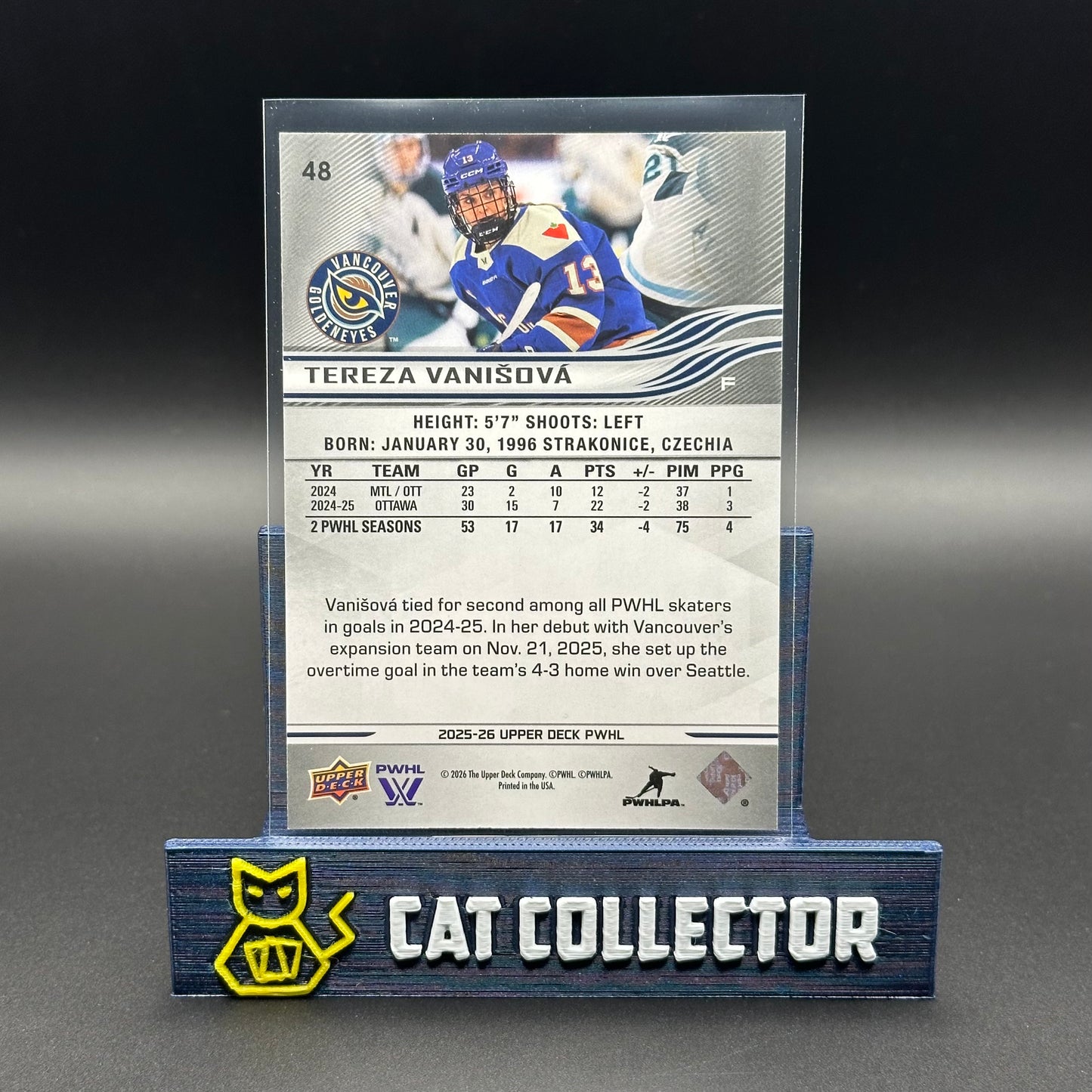 2025-26 UD PWHL TEREZA VANISOVA #48 Deluxe /250