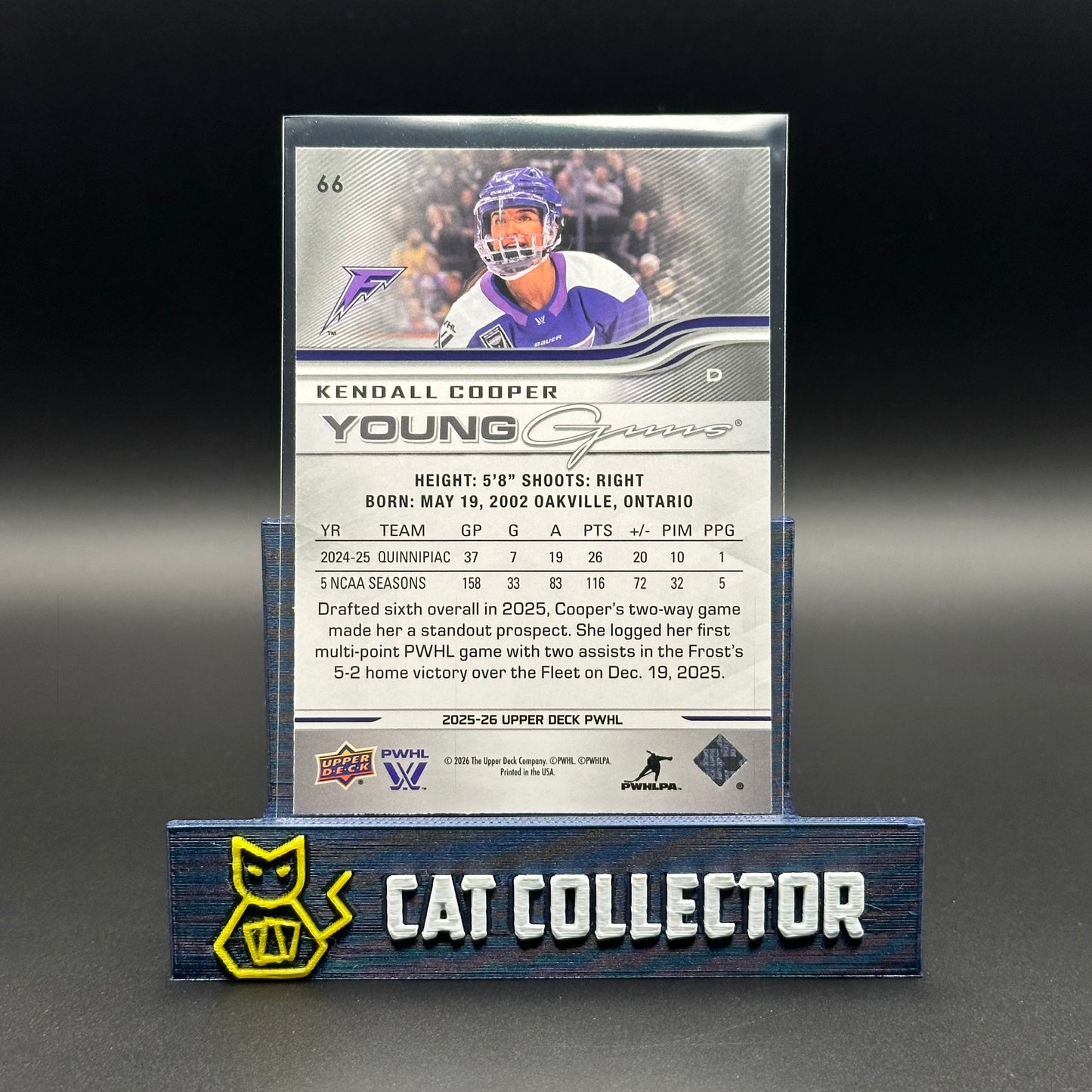 2025-26 UD PWHL KENDALL COOPER #66 Young Guns RC