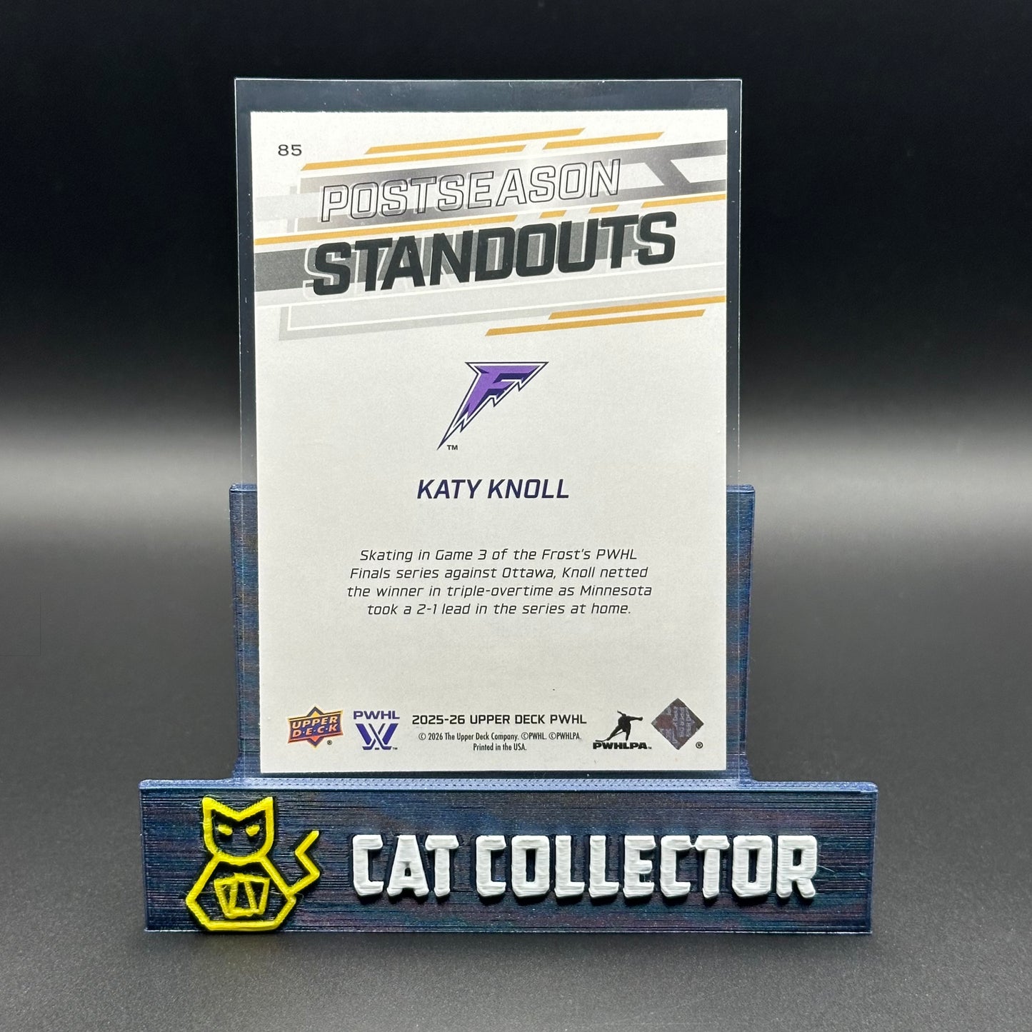 2025-26 Upper Deck PWHL KATY KNOLL #85 Postseason Standouts