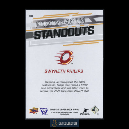 2025-26 UD PWHL GWYNETH PHILIPS #90 Postseason Standouts