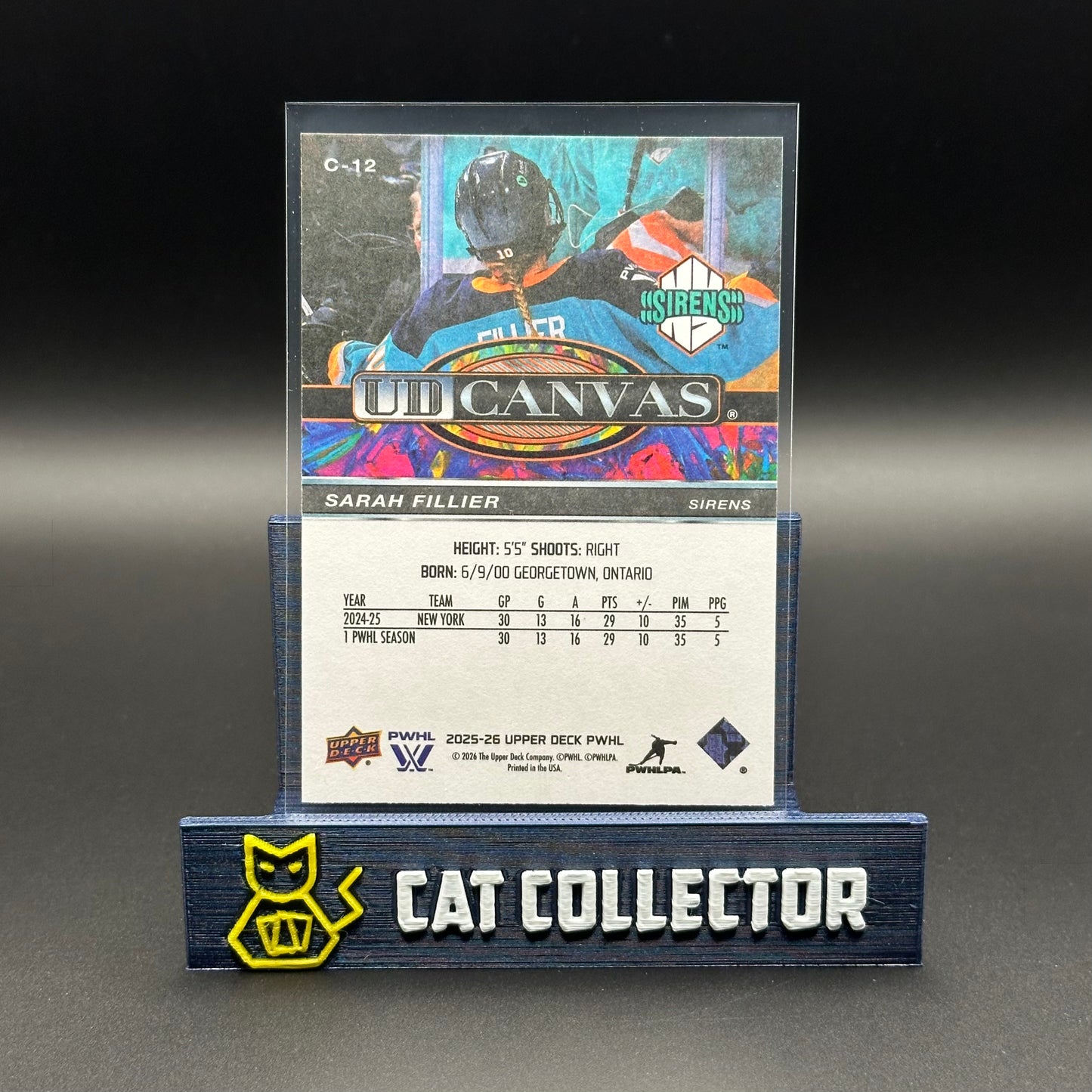 2025-26 UD PWHL SARAH FILLIER #C-12 UD Canvas
