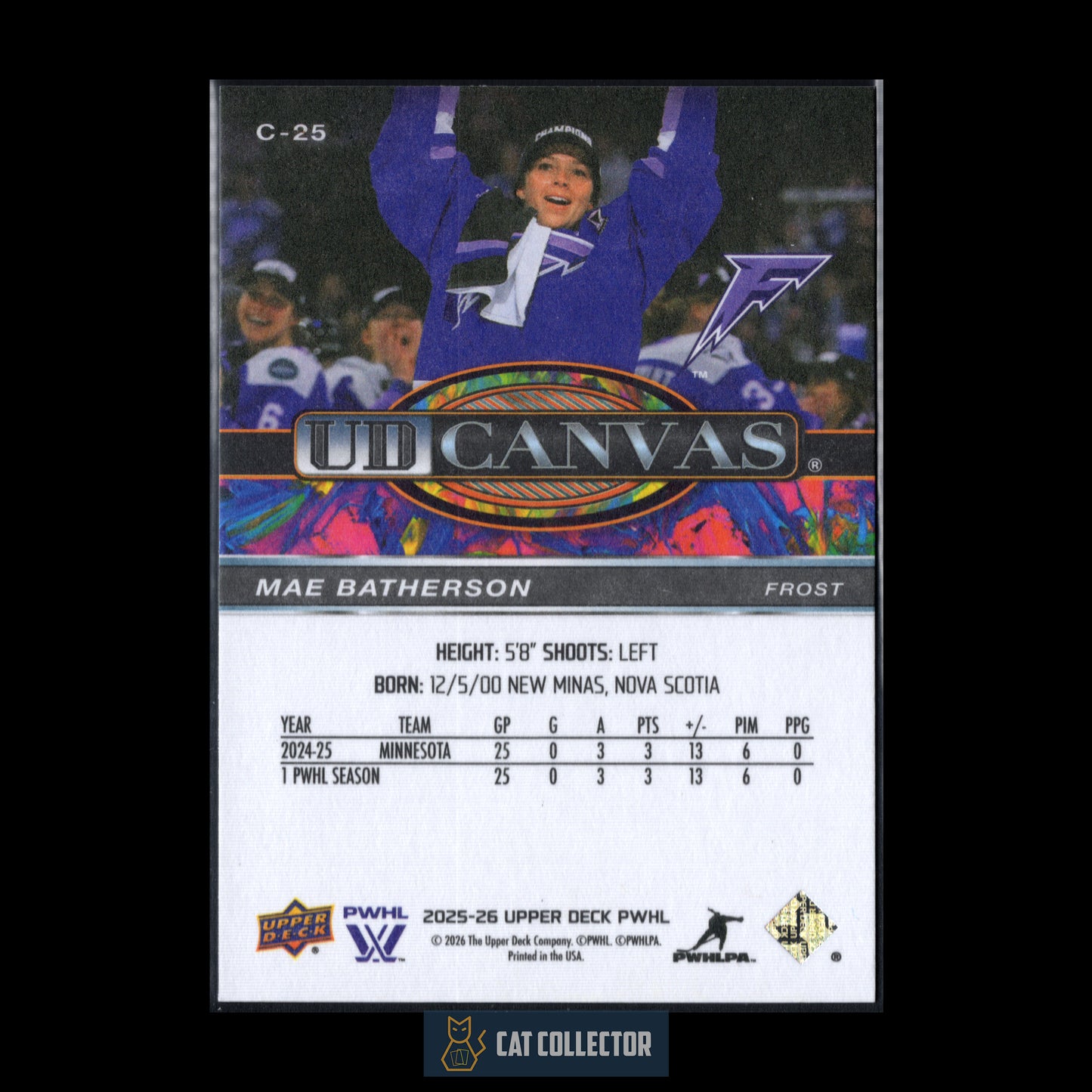 2025-26 UD PWHL MAE BATHERSON #C-25 UD Canvas