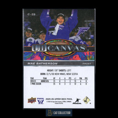 2025-26 UD PWHL MAE BATHERSON #C-25 UD Canvas