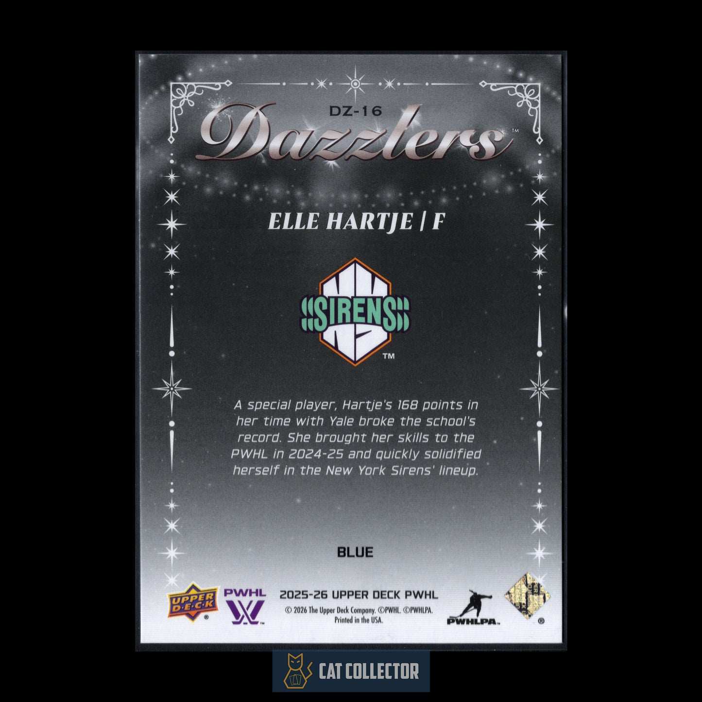 2025-26 UD PWHL ELLE HARTJE #DZ-16 Dazzlers Blue