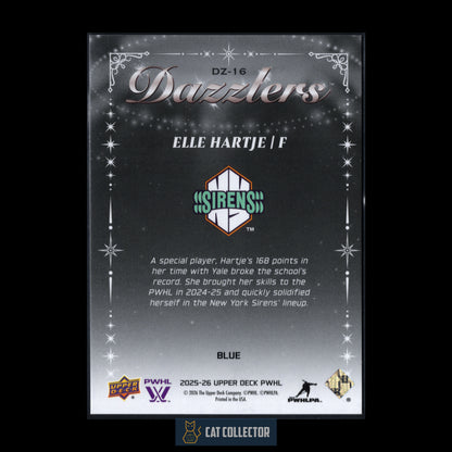 2025-26 UD PWHL ELLE HARTJE #DZ-16 Dazzlers Blue