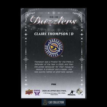 2025-26 UD PWHL CLAIRE THOMPSON #DZ-18 Dazzlers Pink