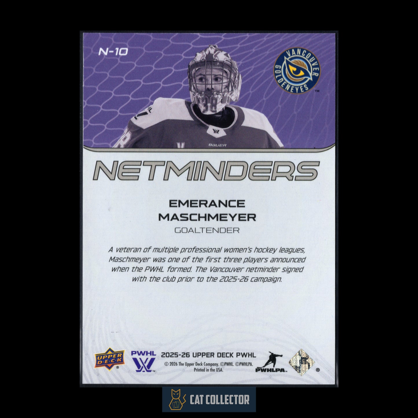 2025-26 UD PWHL EMERANCE MASCHMEYER #N-10 Netminders