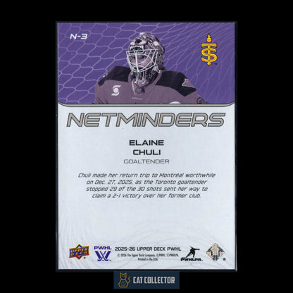 2025-26 UD PWHL ELAINE CHULI #N-3 Netminders