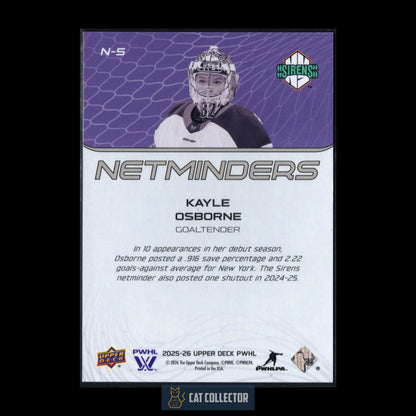 2025-26 UD PWHL KAYLE OSBORNE #N-5 Netminders