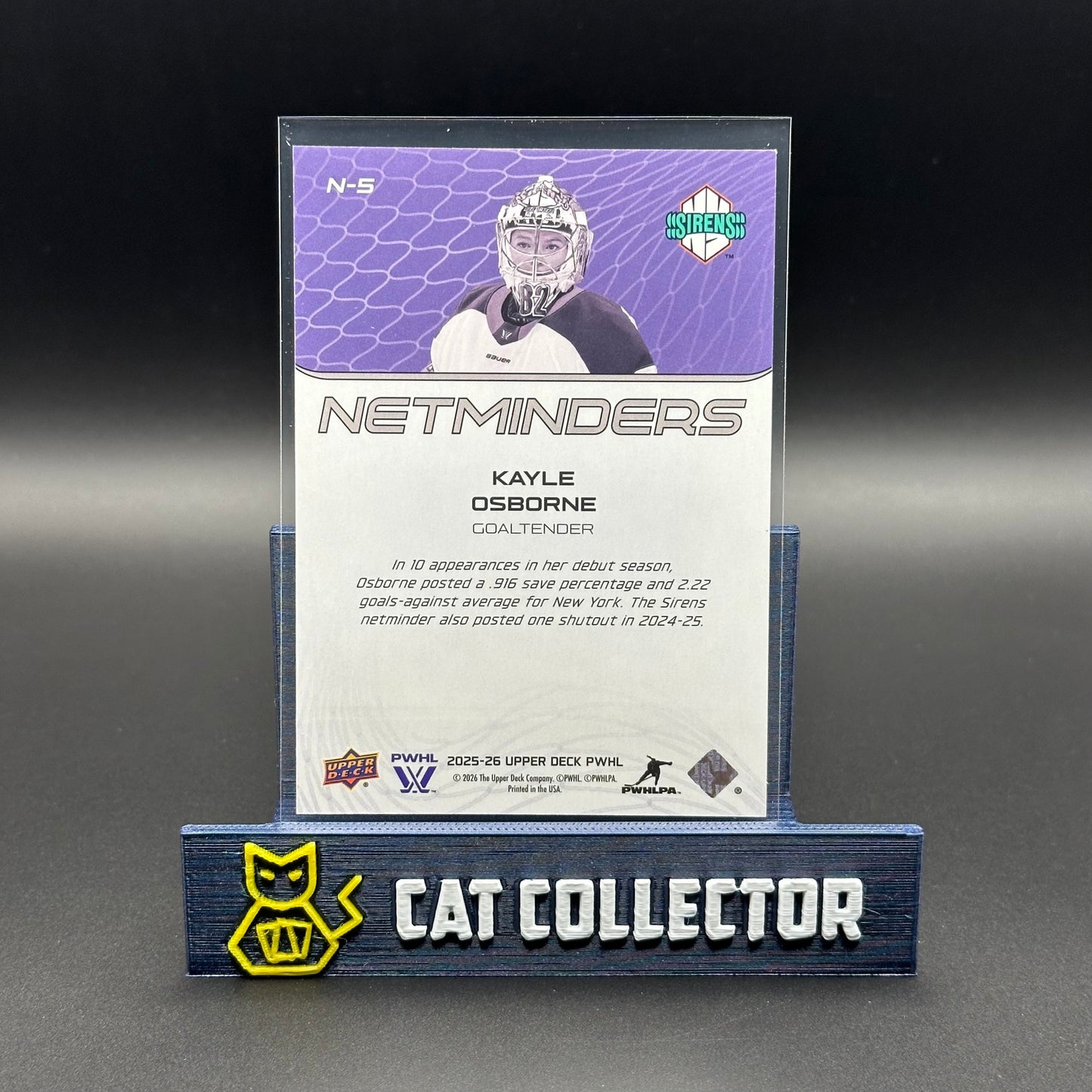 2025-26 UD PWHL KAYLE OSBORNE #N-5 Netminders