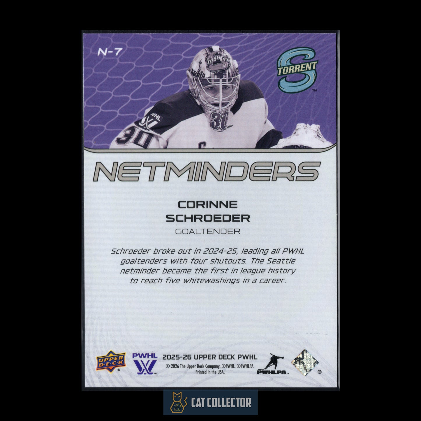 2025-26 UD PWHL CORINNE SCHROEDER #N-7 Netminders