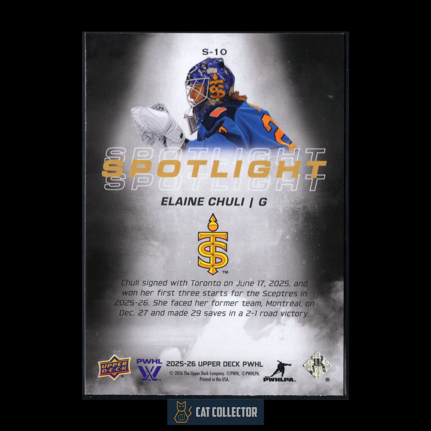 2025-26 UD PWHL ELAINE CHULI #S-10 Spotlight