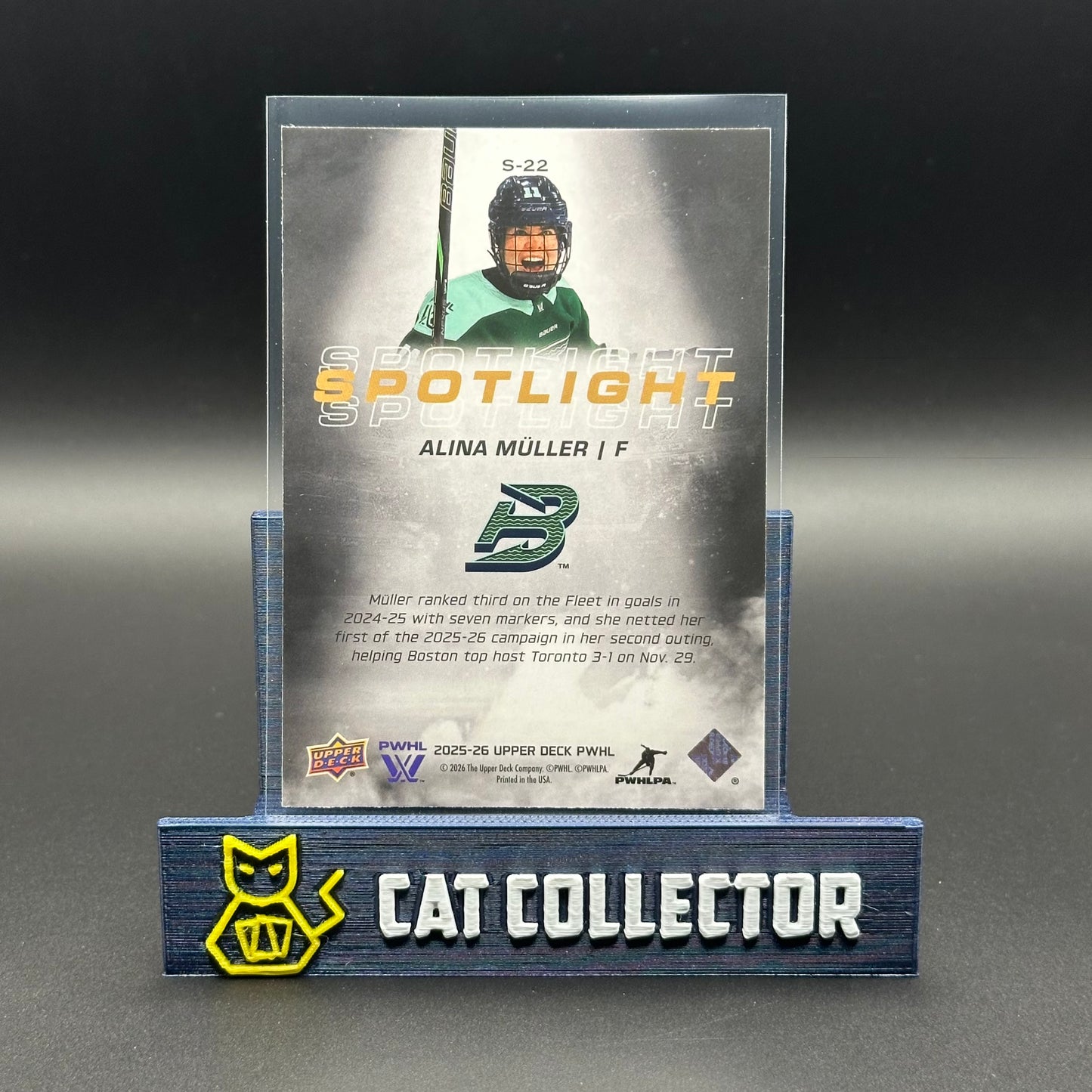 2025-26 UD PWHL ALINA MULLER #S-22 Spotlight Boston Fleet