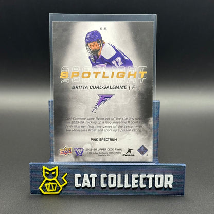 2025-26 UD PWHL BRITTA CURL-SALEMME #S-5 Spotlight Pink Spectrum /399