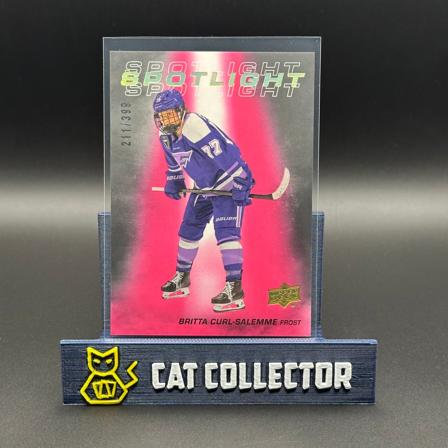 2025-26 UD PWHL BRITTA CURL-SALEMME #S-5 Spotlight Pink Spectrum /399