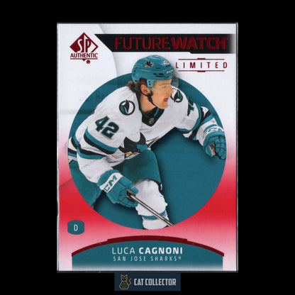 2025-26 UD SP Authentic LUCA CAGNONI #125 Future Watch Limited Red RC