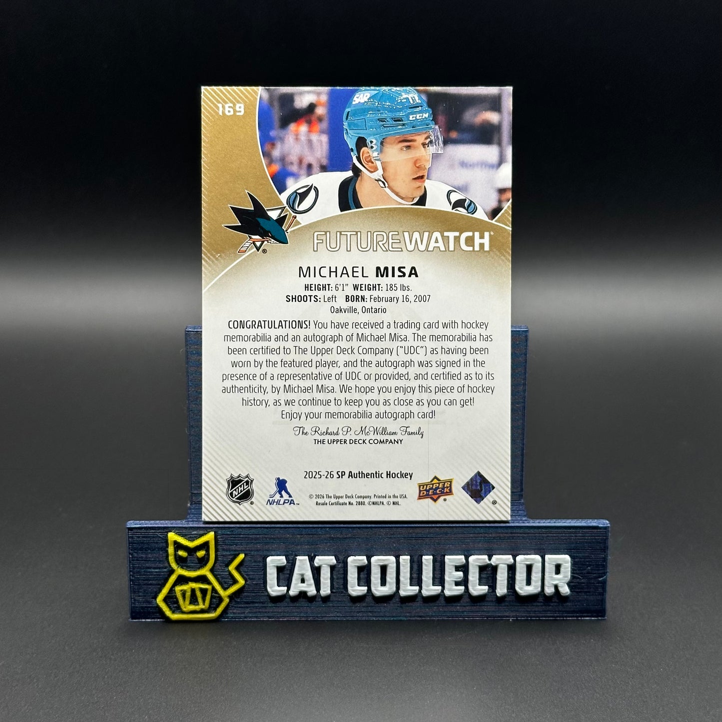 2025-26 UD SP Authentic MICHAEL MISA #169 Future Watch Auto Patch /100