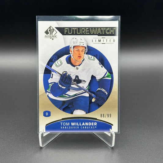 2025-26 UD SP Authentic TOM WILLANDER #200 Future Watch Limited Gold RC /99
