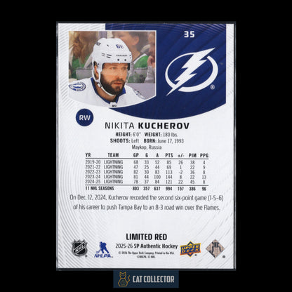 2025-26 UD SP Authentic NIKITA KUCHEROV #35 Limited Red