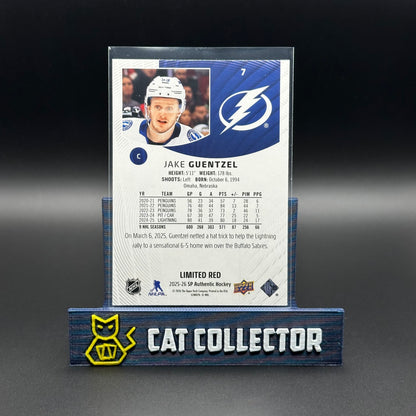 2025-26 UD SP Authentic JAKE GUENTZEL #7 Limited Red