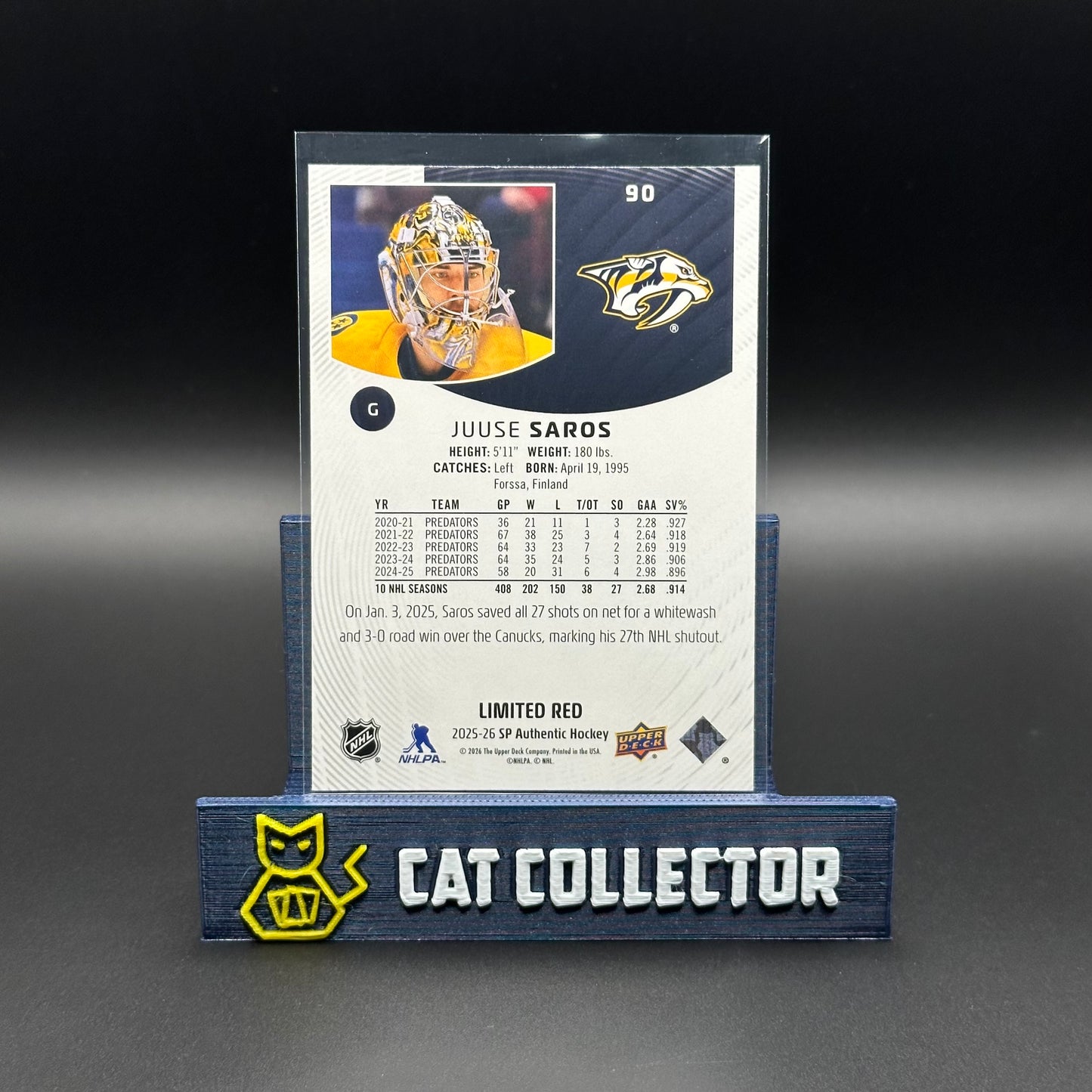 2025-26 UD SP Authentic JUUSE SAROS #90 Limited Red