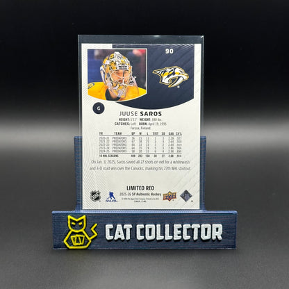 2025-26 UD SP Authentic JUUSE SAROS #90 Limited Red