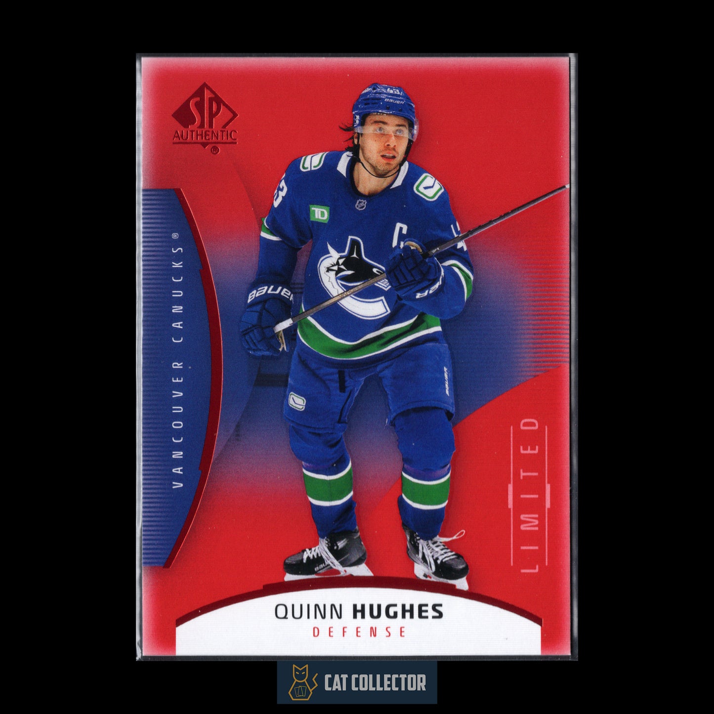 2025-26 UD SP Authentic QUINN HUGHES #92 Limited Red